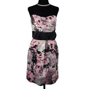 SPEECHLESS Black Pink & White Abstract Dress sz 9